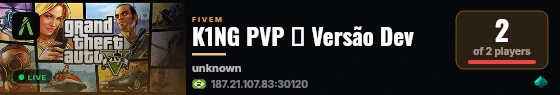 K1NG PVP ▬ Versão Dev live status badge