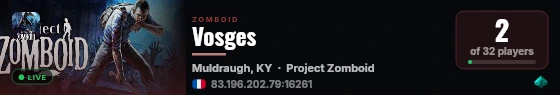 Vosges live status badge