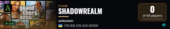 SHADOWREALM live status badge