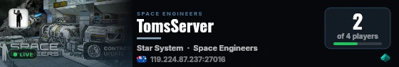 TomsServer live status badge