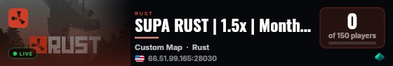 SUPA RUST | 1.5x | Monthly | No BP Wipes live status badge