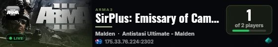 SirPlus: Emissary of Camelot live status badge