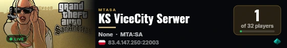 KS ViceCity Serwer live status badge