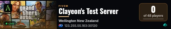 Clayeon's Test Server live status badge