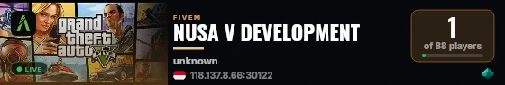 NUSA V DEVELOPMENT live status badge