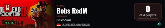 Bobs RedM live status badge