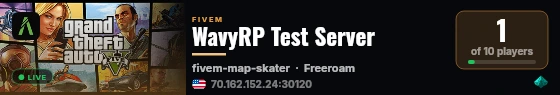 WavyRP Test Server live status badge