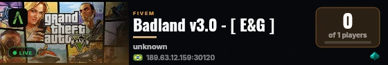 Badland v3.0 - [ E&G ] live status badge