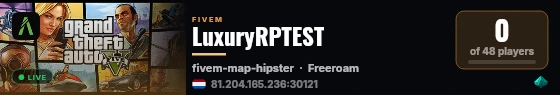 LuxuryRPTEST live status badge