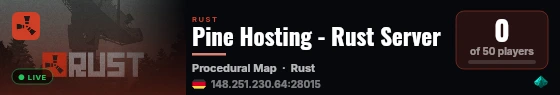 Pine Hosting - Rust Server live status badge