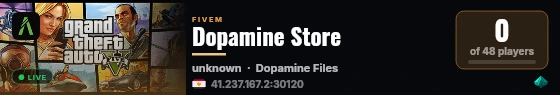 Dopamine Store live status badge