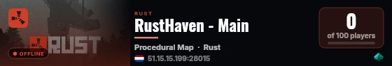 RustHaven - Main live status badge