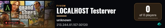 LOCALHOST Testerver live status badge