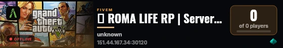 🏛️ ROMA LIFE RP | Server test Mans live status badge