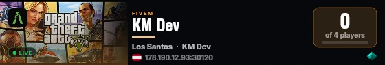 KM Dev live status badge
