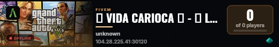 😡 VIDA CARIOCA 😡 - 🌈 LGBTQ+ | 👻 SEM WHITELIST 👻| 👾 PING BR 👾 | ☠️ FAVELAS ☠️ | 👿 FACS LIVRES 👿 | 💎 VÁRIAS EXCLUSIVIDADES 💎 | https://discord.gg/mnSpU5rPwJ live status badge