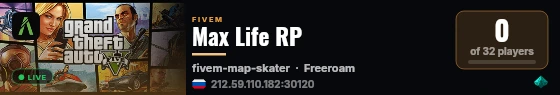 Max Life RP live status badge