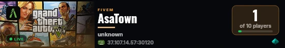 AsaTown live status badge