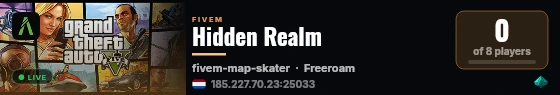 Hidden Realm live status badge