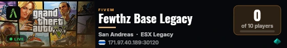 Fewthz Base Legacy live status badge