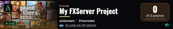 My FXServer Project live status badge
