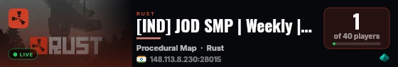 [IND] JOD SMP | Weekly |Vanilla Rust live status badge
