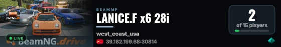 LANICE.F x6 28i live status badge