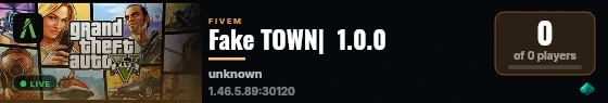 Fake TOWN|  1.0.0 live status badge
