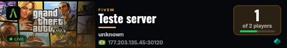 Teste server live status badge