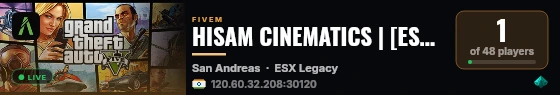 HISAM CINEMATICS | [ESX Legacy] live status badge