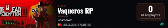 Vaqueros RP live status badge