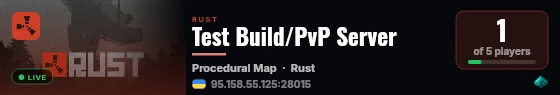 Test Build/PvP Server live status badge