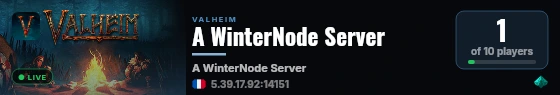A WinterNode Server live status badge