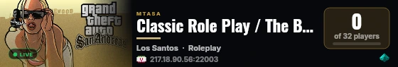 Classic Role Play / The Best Of Server  live status badge