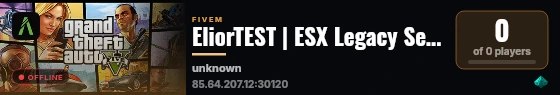 EliorTEST | ESX Legacy Server live status badge