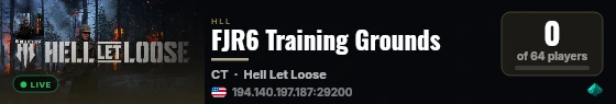 FJR6 Training Grounds live status badge