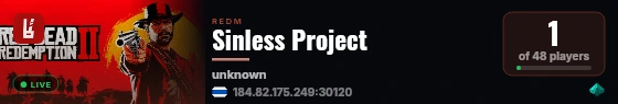 Sinless Project live status badge