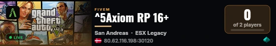 ^5Axiom RP 16+ live status badge