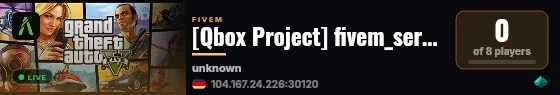 [Qbox Project] fivem_server live status badge