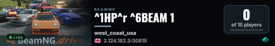 ^1HP^r ^6BEAM 1 live status badge