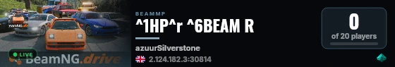 ^1HP^r ^6BEAM R live status badge