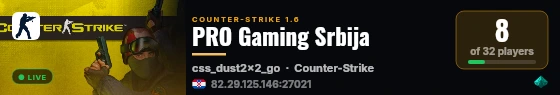 PRO Gaming Srbija live status badge