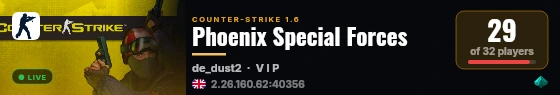 Phoenix Special Forces live status badge
