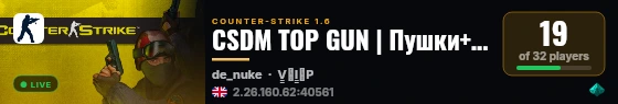 CSDM TOP GUN | Пушки+Лазеры live status badge
