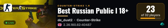 Best Russian Public l 18+ live status badge