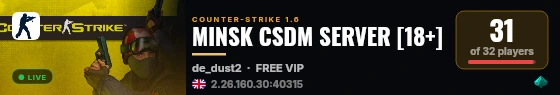 MINSK CSDM SERVER [18+] live status badge