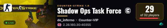 Shadow Ops Task Force  © live status badge