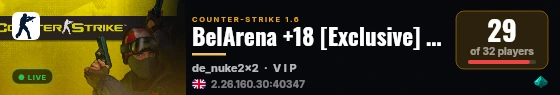 BelArena +18 [Exclusive] Hard +2000FPS live status badge