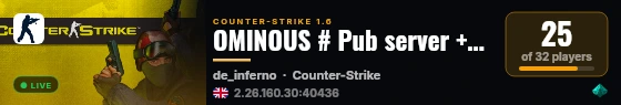 OMINOUS # Pub server +2000FPS live status badge