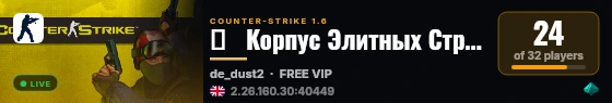 ►   Корпус Элитных Стражей 21+ live status badge